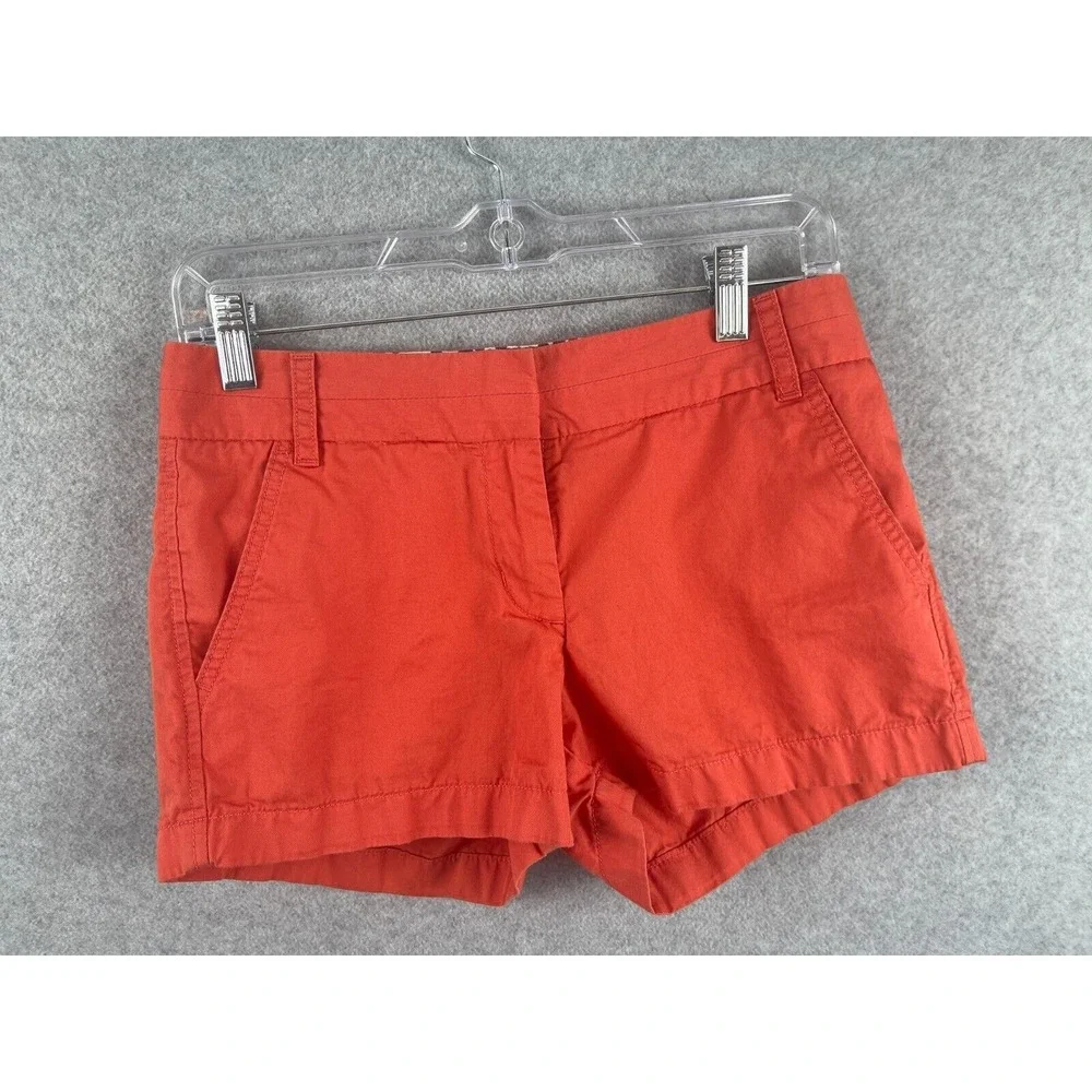 J Crew Broken In Chino Shorts Women's 0 Pink Low Rise Preppy Summer Casual